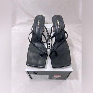 Modern, minimalist, black leather Alias Mae Esther heels